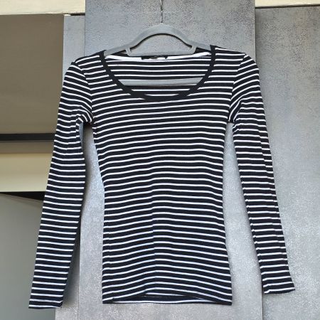 🐸 TALLY WEIJL BASIC PULLOVER XS GESTREIFT BLAU WEISS