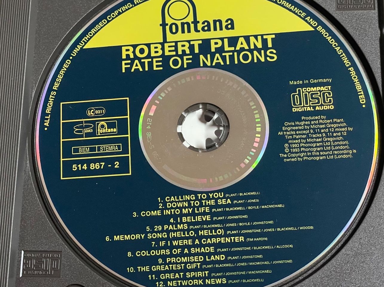 CD: Robert Plant – Usato da Muri b. Bern venduto da AdidasCollector 2