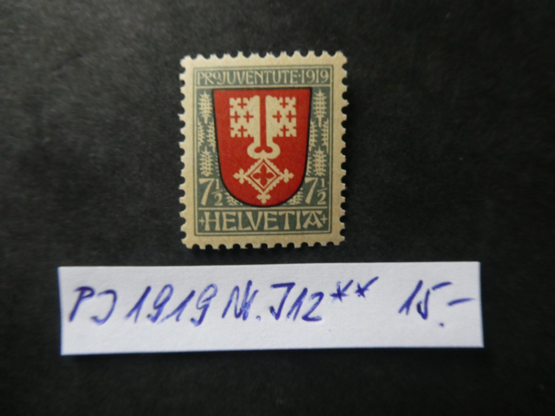 Tutti i francobolli: Pro Juventute 1919 Nr. J12 postfrisch – Usato da Lausen venduto da Herbamare01