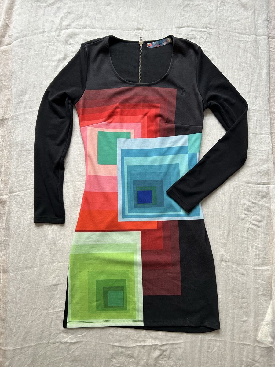 Desigual Vestiti: Desigual Dress, Size M, Black with Square Color Pattern – Usato da Genève venduto da NipponiaNippon 2
