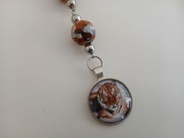 Schlüsselanhänger mit Tigerkopf Handarbeit
