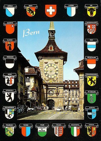Cartoline postali: Wappen-AK BERN Zeitglockenturm, Bus, Auto – Nuovo (secondo la descrizione) da Jona venduto da philajona
