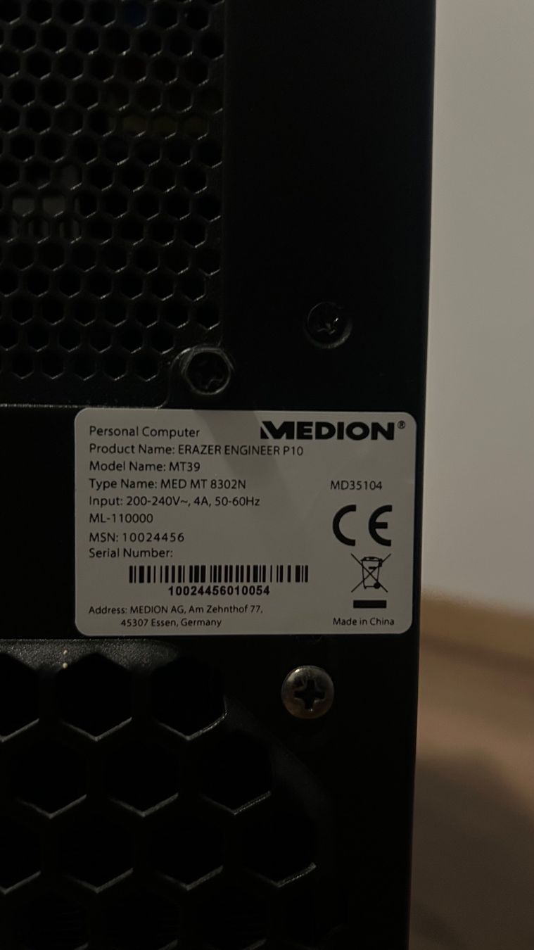 Medion PC: MEDION ERAZER Engineer P10 Gaming-PC – Usato da Oberurnen venduto da simgug 3