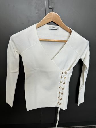 Maglione Zara Knit bianco con laccetti taglia S, in ottime c