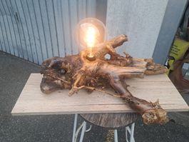 Wandlampe Holz Unikat inkl. Glühbirne voll funktionsfähig