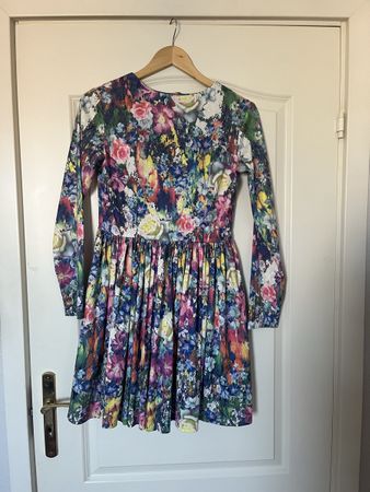 Blumenkleid mit langen Ärmeln, Designer-Piece, Grösse S
