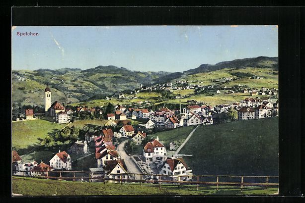 Cartoline postali: AK Speicher, Panorama der Ortschaft – Usato da Berlin venduto da bartko-reher