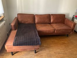 Braunes Kunstledersofa