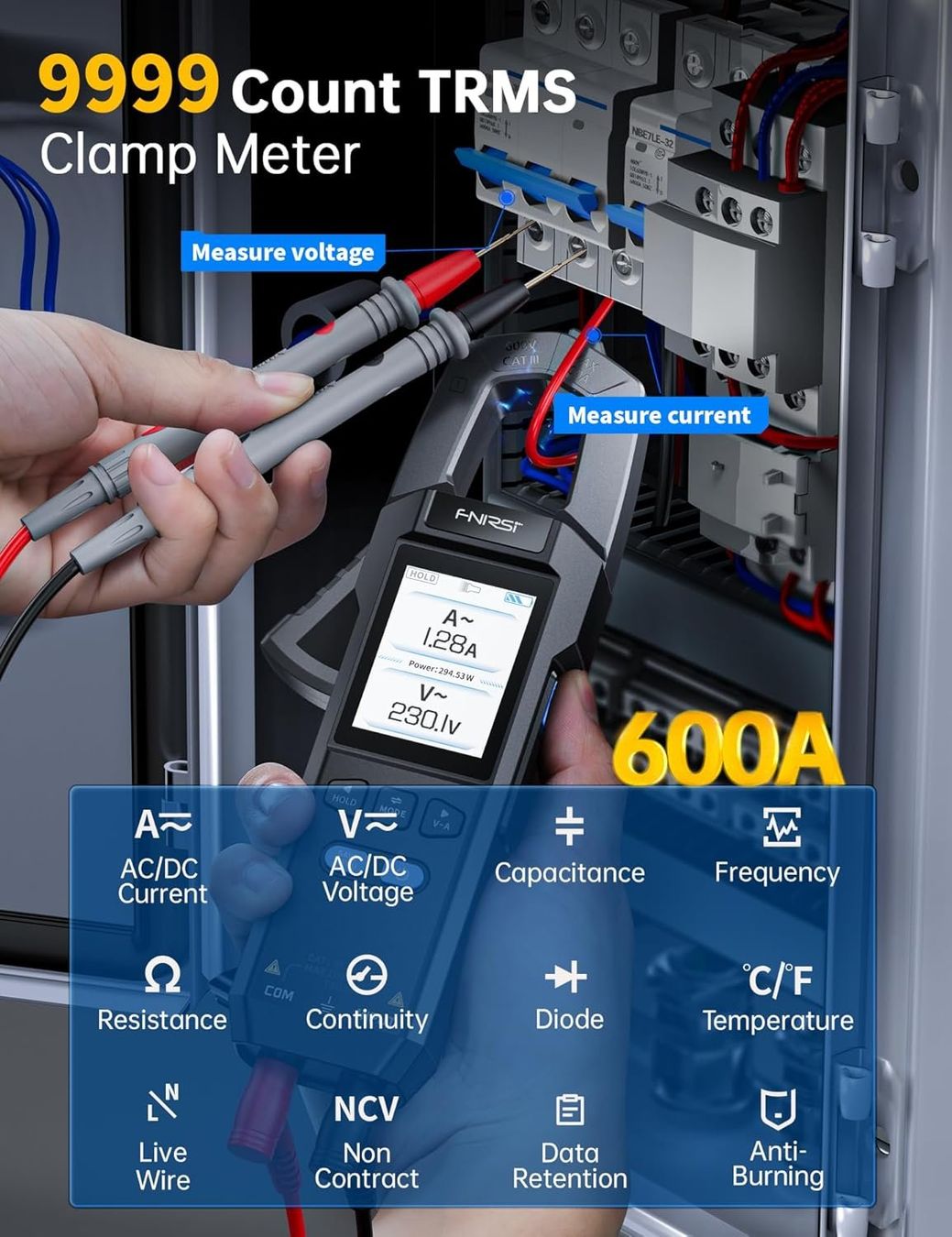 Misurare: Profi Digitale Strommesszange Multimeter DC/AC 0-600A – Nuovo e nell'imballaggio originale da Châtelaine venduto da topshop.switzerland 1