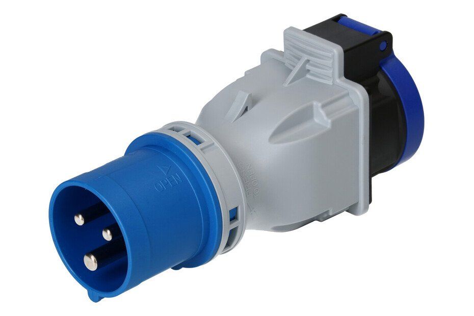 Stecker: Übergangsstecker Stecker CEE 16A/Typ 23 blau 230V IP44/IP55 – Neu und originalverpackt aus Flums von Atutto 1