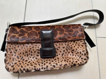 Leoparden / Animalprint Handtasche mit Fell