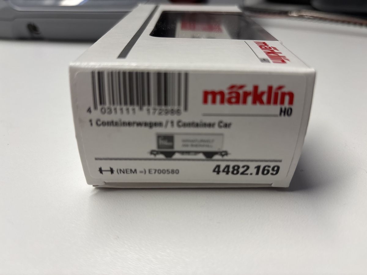 Märklin Modellini di ferrovie: Märklin 4482.169 Containerwagen – Nuovo e nell'imballaggio originale da Rothenburg venduto da Vanzonk 1
