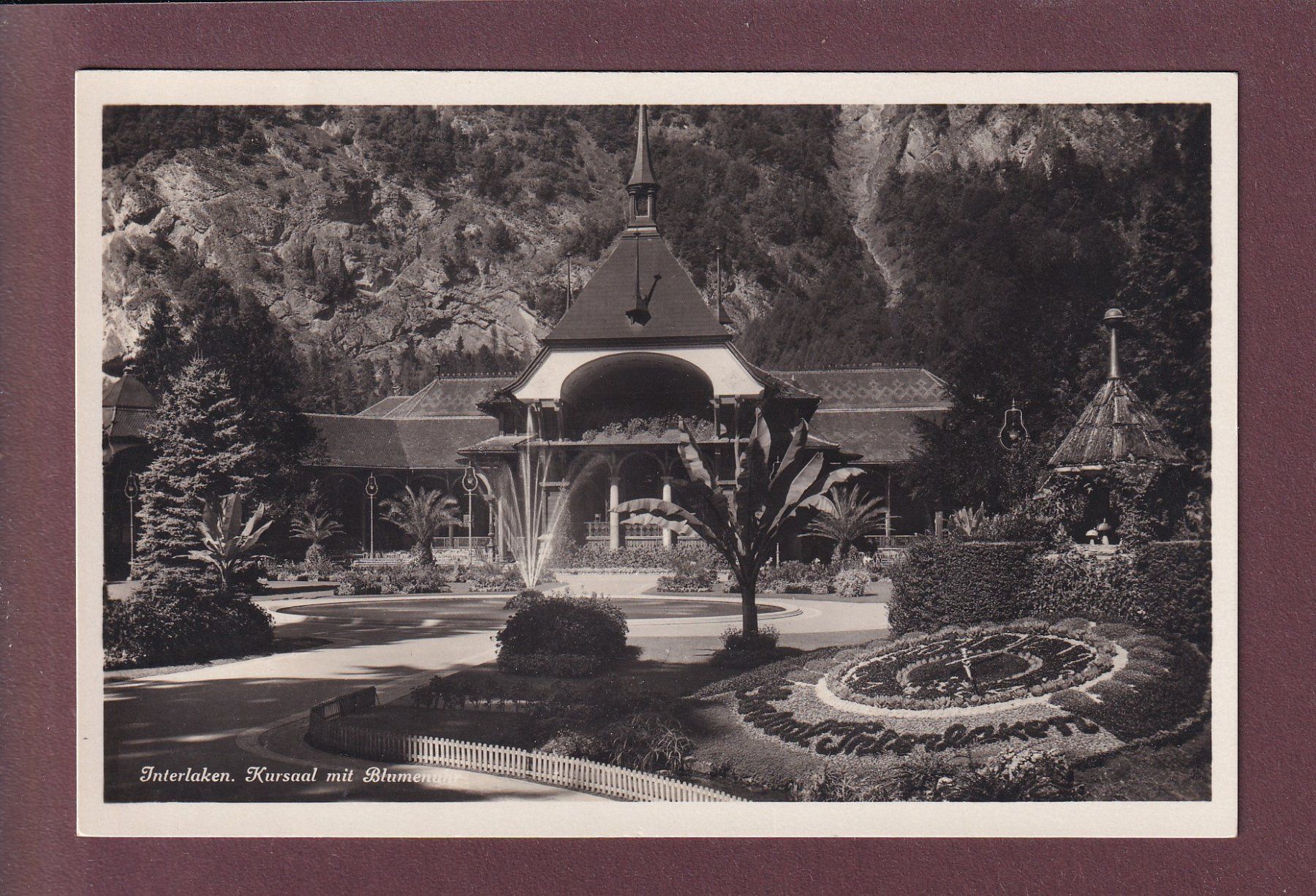 Ansichtskarten: INTERLAKEN - Kursaal - Blumenuhr – Gebraucht aus Pully von nicecards