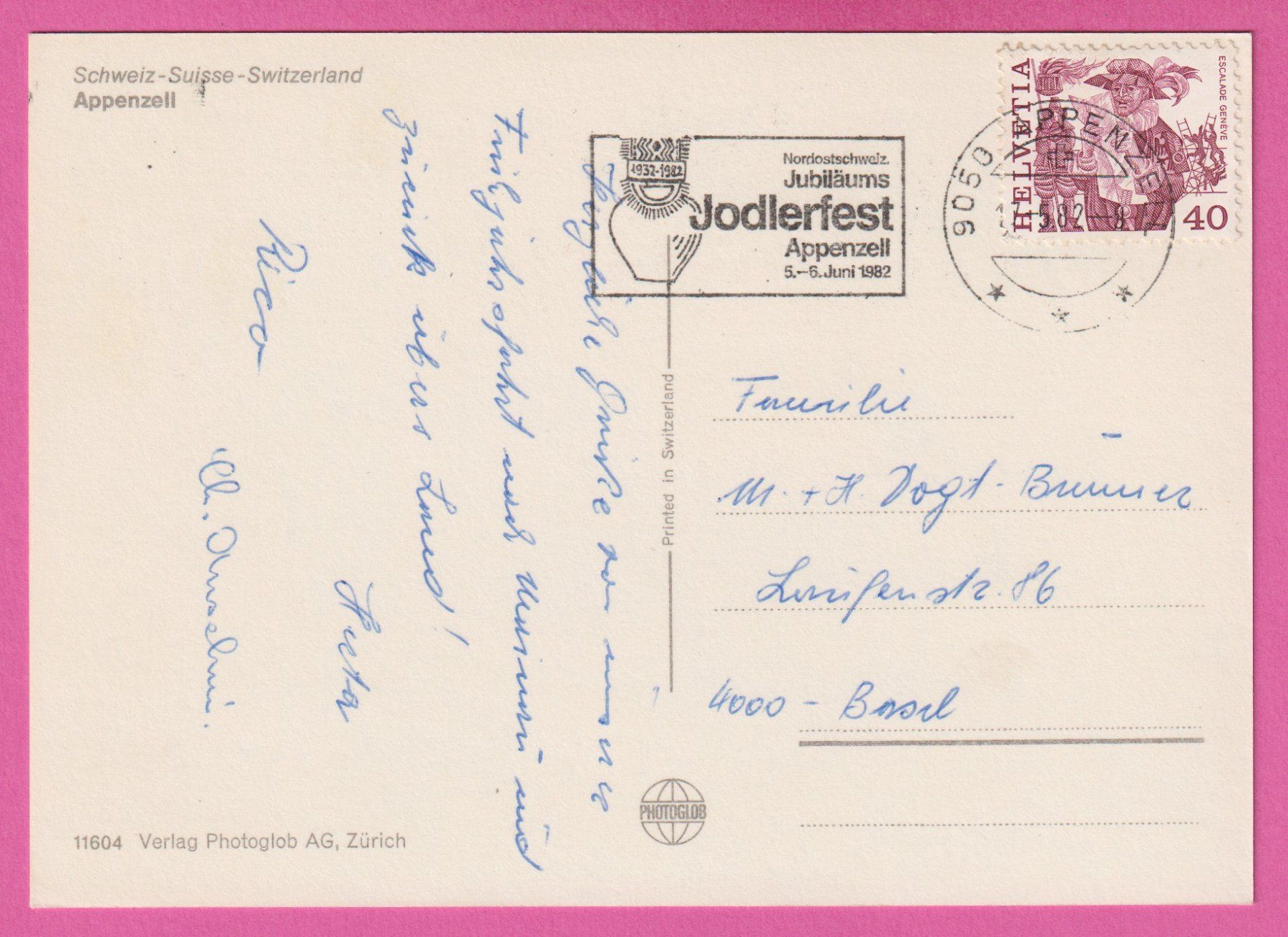 Cartoline postali: Appenzell gel 1982 4-Bild Karte – Usato da Einsiedeln venduto da dillie 1