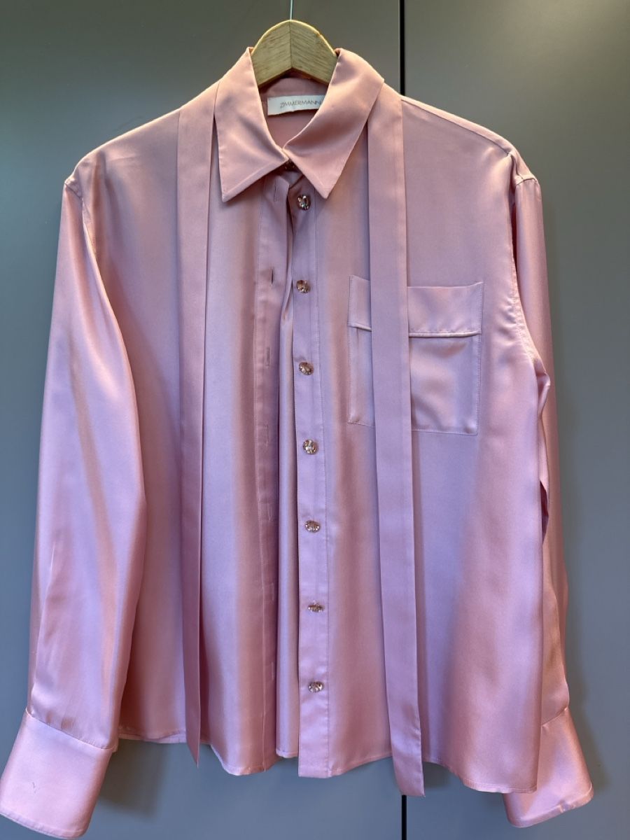 Zimmermann Blusen: ZIMMERMANN pink silk blouse with bow – Neu (gemäss Beschreibung) aus Bäch SZ von jfog