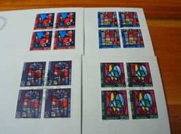 Set Pro Patria 1971, FDC Satz, Einzel + 4erblocks, 9 Belege