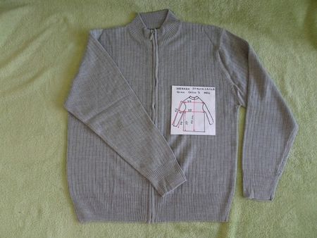 Strickjacke Herren grau, Gr.S / Gr.46 = Skizze, NEU