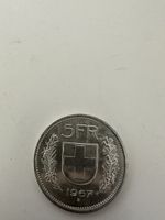 Schweizer 5 Franken Münze 1967 B ab 30.-