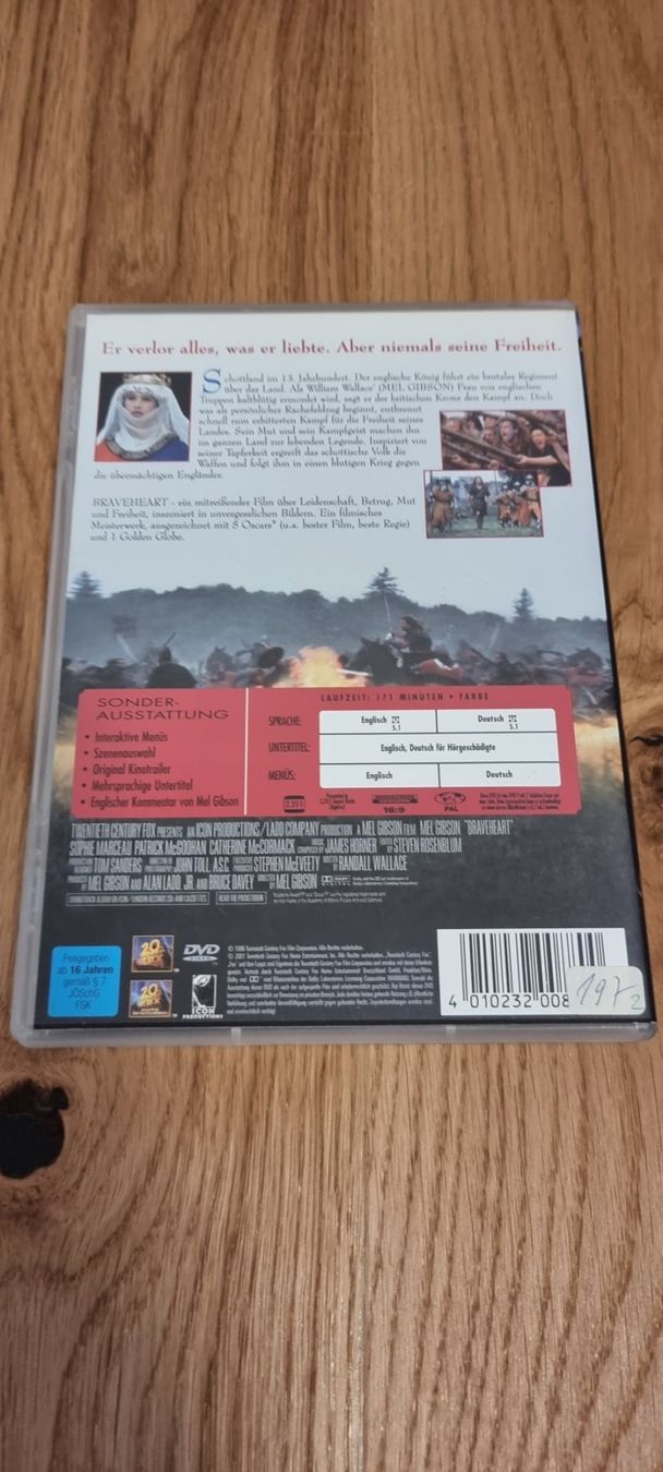 Tutti i DVDs: DVD: Braveheart – Usato da Lachen SZ venduto da allesweg78 1