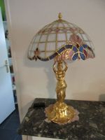 60% off - neuwertige grosse Tiffany Tischlampe, vergoldet