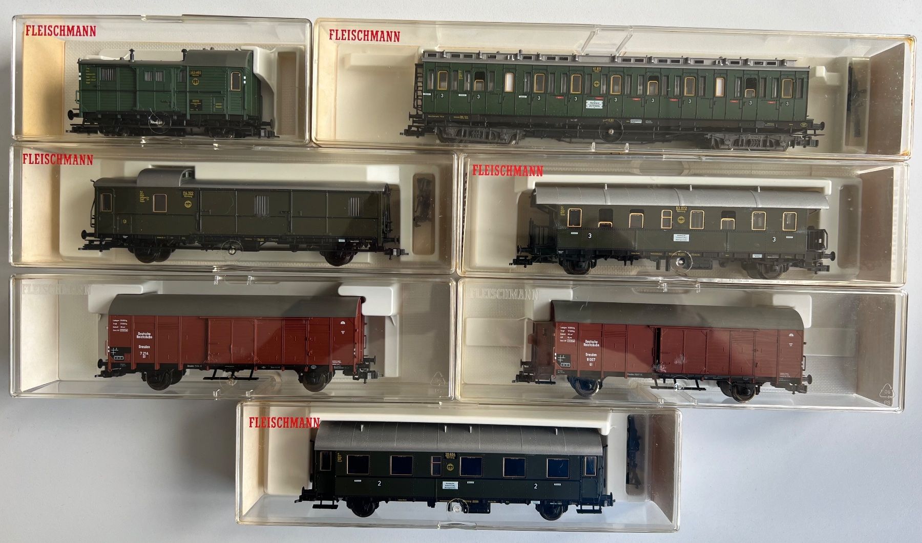 Fleischmann Modellini di ferrovie: 7 Stk. Fleischmann H0 assortiert – Nuovo e nell'imballaggio originale da Laufen venduto da ric_9vmm