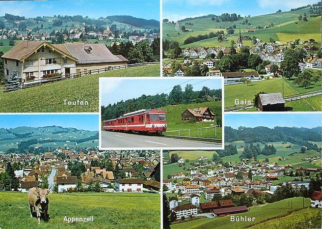 Cartoline postali: TEUFEN - GAIS - APPENZELL - BÜHLER - Appenzeller-Bahn – Nuovo (secondo la descrizione) da Jona venduto da philajona