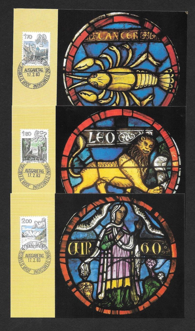 Alle Briefmarken: 3 Maximumkarten Teil-Serie 686-688 ET Bern 17.2.1983 – Neu (gemäss Beschreibung) aus Olten von clotaldi