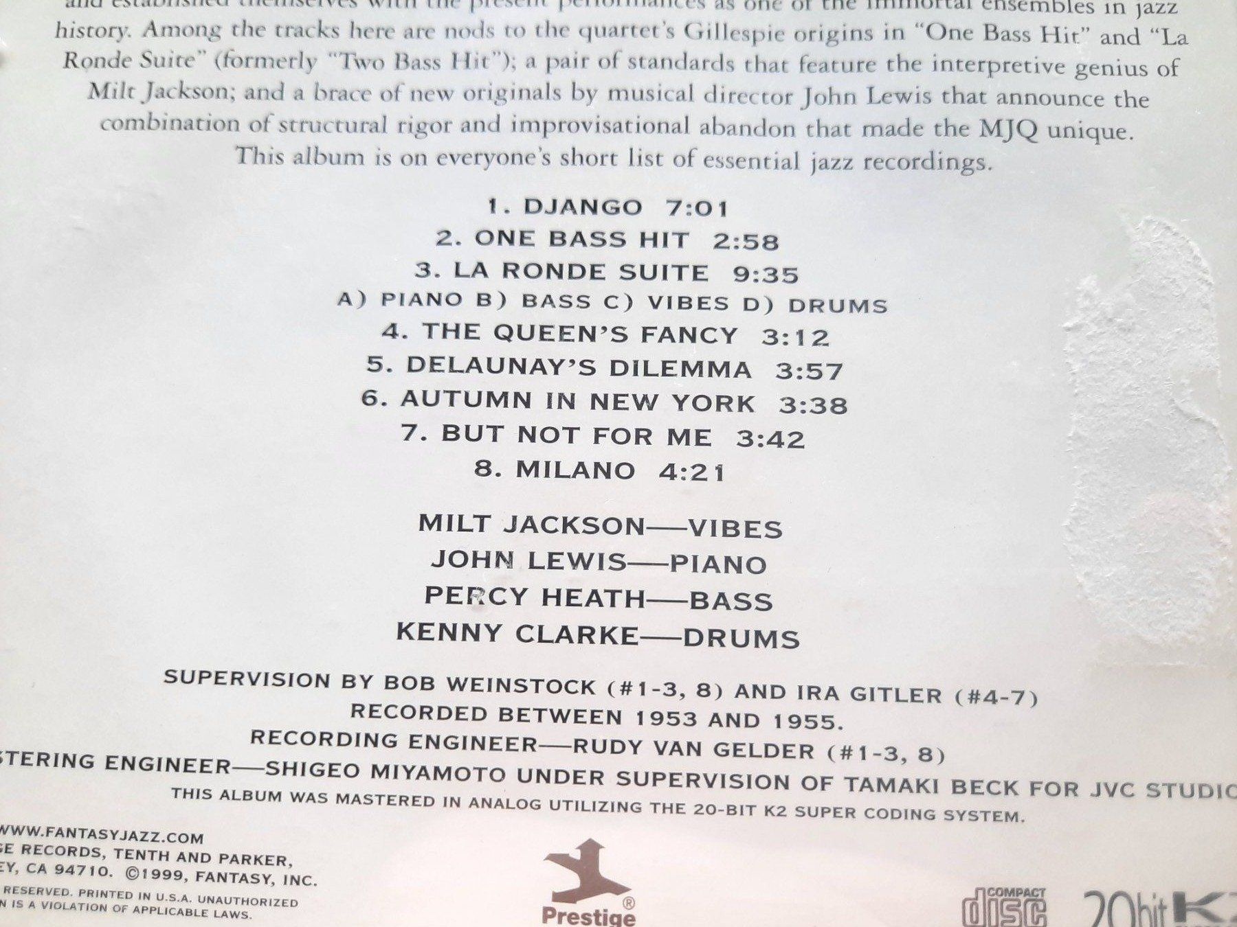 CD: Cd The Modern Jazz Quartet - Django Django Django – Usato da Pully venduto da bro_n52j 3