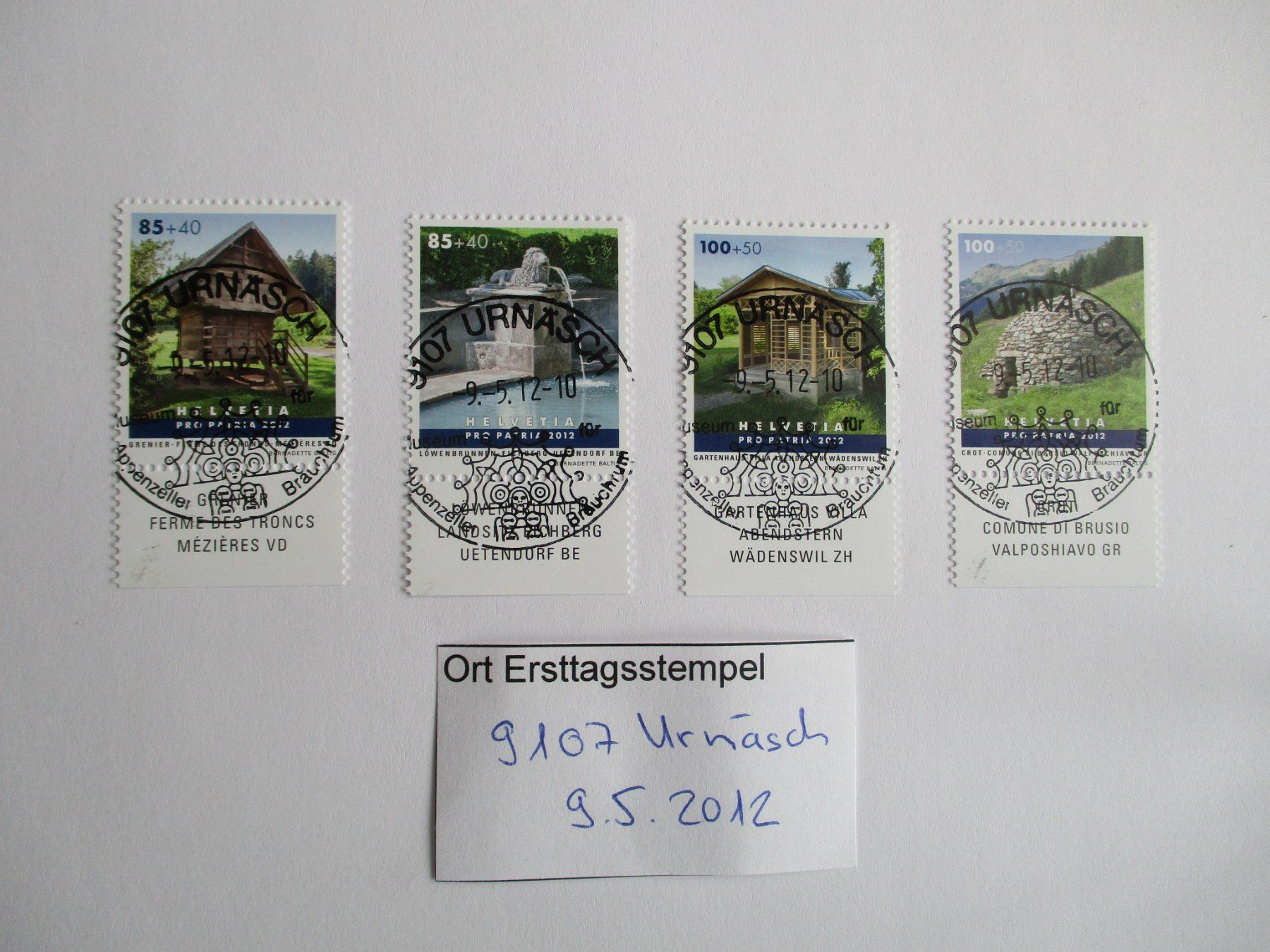 Tutti i francobolli: Voll Ort Ersttagsstempel 9107 Urnäsch – Usato da Langnau b. Reiden venduto da Aktuell88
