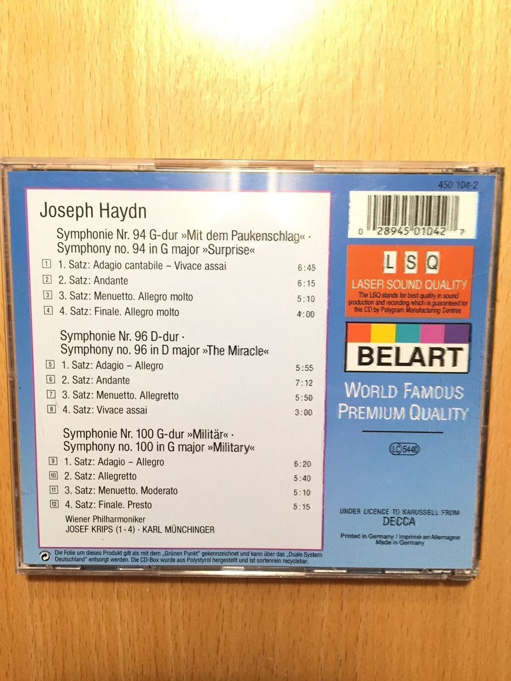 CD: Münchinger - Sinfonie 94 – Usato da Rüti ZH venduto da alumedien 1