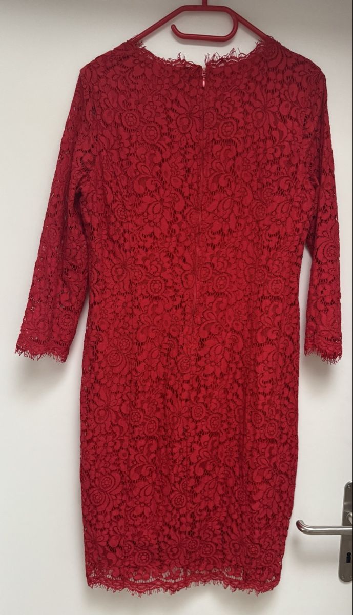 H&M Kleider: Elegantes rotes Spitzenkleid H&M Gr. M – Gebraucht aus Winkel von Schorley 1
