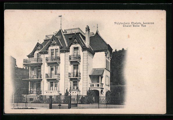Cartoline postali: Lucerne, Polytechnic Chalets, Chalet Bel – Usato da Berlin venduto da bartko-reher