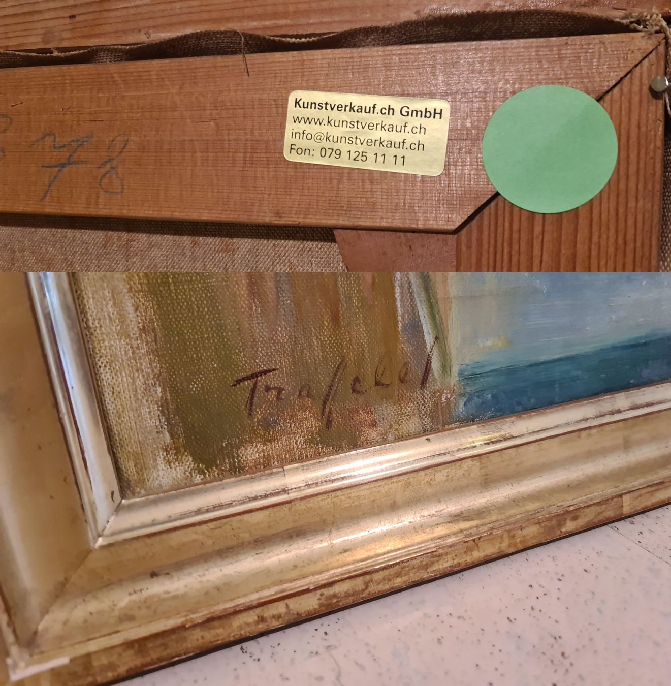 Dipinti: Gemälde Friedrich Traffelet "Bielersee, Sankt Petersinsel" – Usato da Riehen venduto da Nobelshop 8