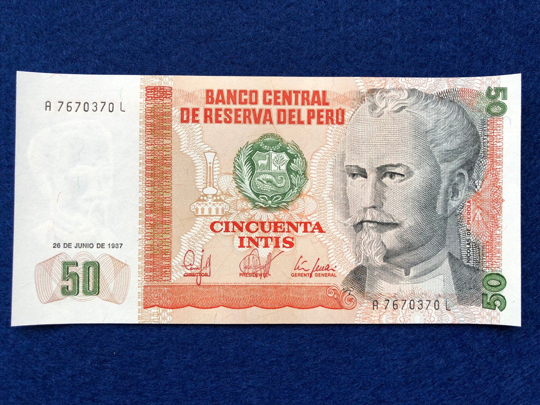 Banconote: Peru 1987 - 10 x 50 Intis aUNC – Nuovo (secondo la descrizione) da Pfäffikon SZ venduto da Sieben77 2