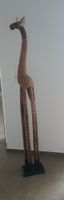 Giraffen Skulptur aus Holz geschnitzt Deko braun ca 1,5m