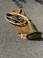 Oberkrainer Tenorhorn mit Tasche, Messing, gebraucht