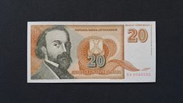Jugoslawien 20 Dinara 1994 Unc