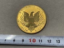 Gedenkmedaille Robert und John F. Kennedy goldfarbig