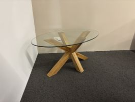 Couchtisch Glasplatte Holzgestell 