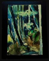Hans Zürcher (1880-1958) Aquarell 1926 Wald Forêt 52x36,5 cm