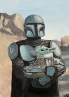 The Mandalorian & Grogu (Baby Yoda) Star Wars Gemälde