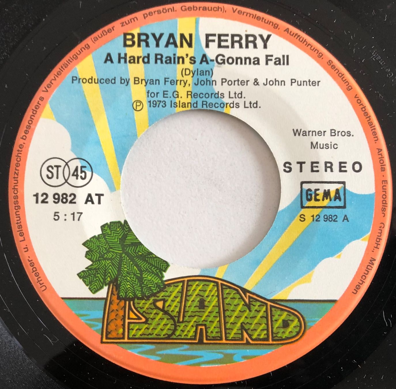 Dischi in vinile: BRYAN FERRY - A HARD RAIN'S A-GONNA FALL / 2.H.B – Usato da Poliez-Pittet venduto da Newtown-Records 2
