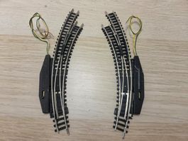 Minitrix 4966 + 4967 Elekt. Bogenweichenpaar N