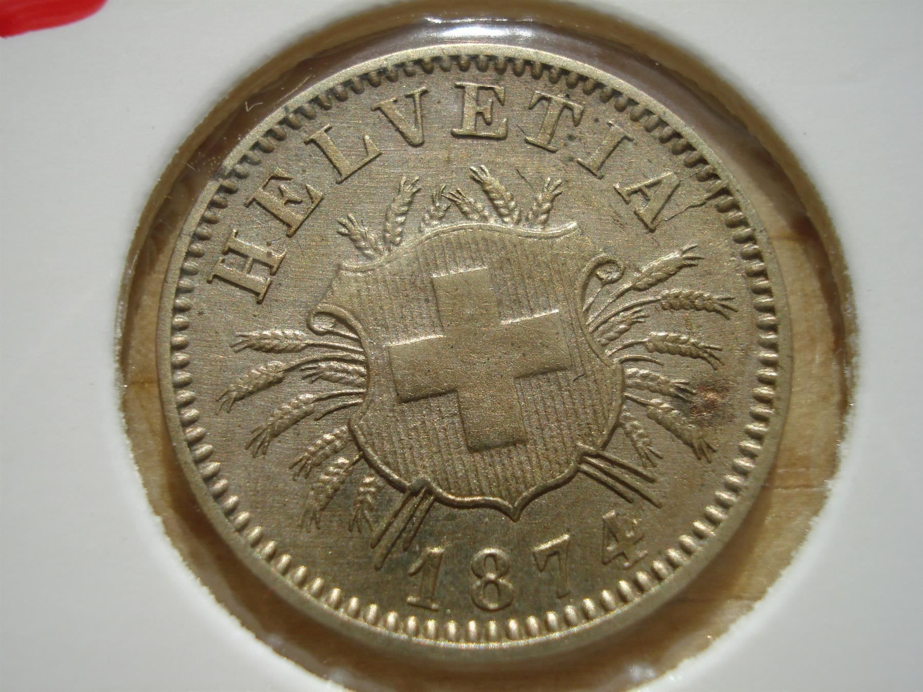 Tutti le monete: (203)  5 Rappen 1874 – Usato da Erlach venduto da Net-Coins 1