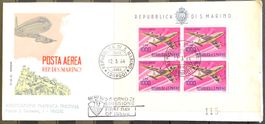 1964 - San Marino Kleinbogen auf FDC - Michel n. 801