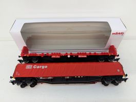 Märklin 47002 Schiebeplanenwagen 47004 Holztransportwagen DB