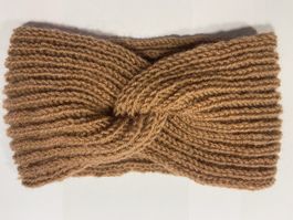 Stirnband mit Twist, handgestrickt. 🧶