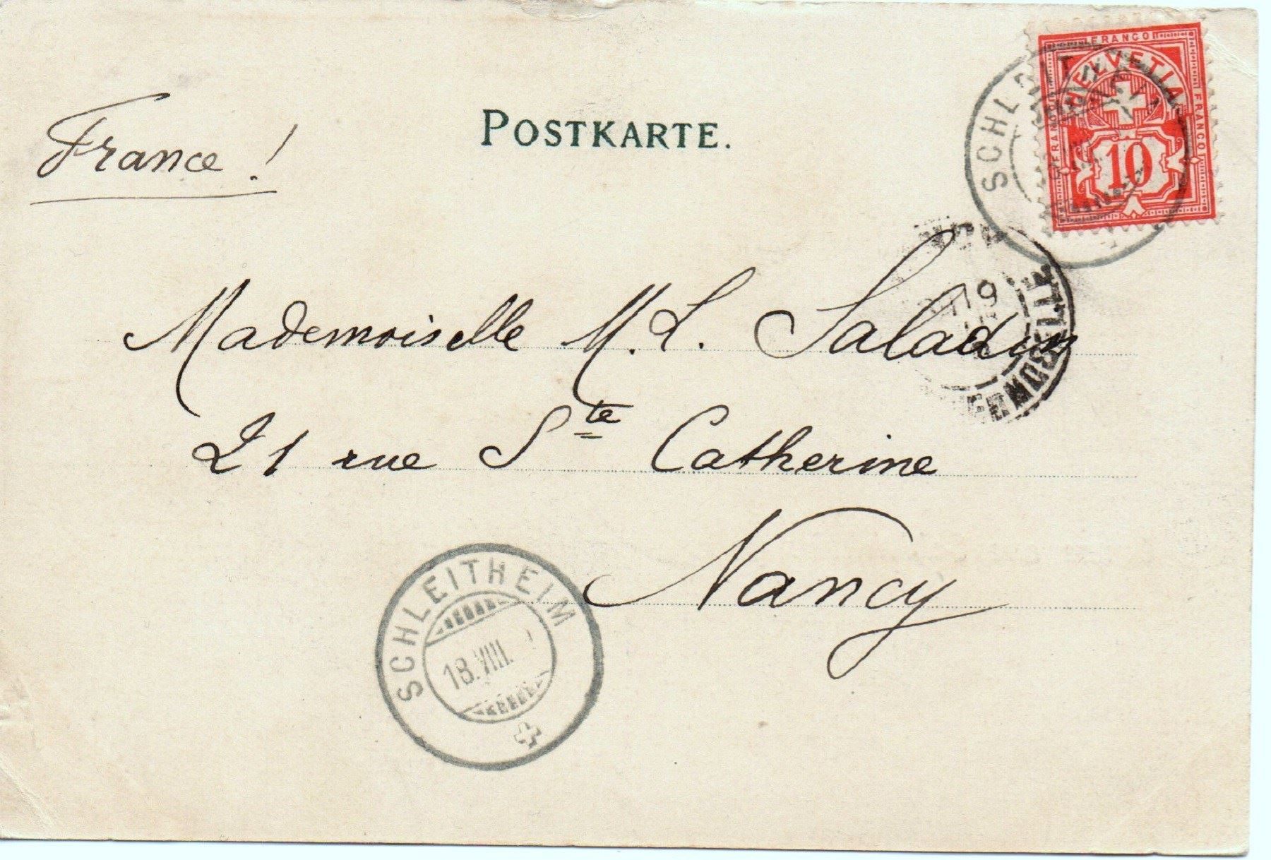 Cartes postales: 2-Bild-AK Gruss aus SCHLEITHEIM – D'occasion à Jona par philajona 1