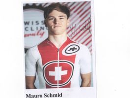 Autogrammmfoto von Radrennfahrer Mauro Schmid CH