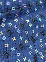 Jakob Schlaepfer Stoff blau mit Blumenmuster Pailletten